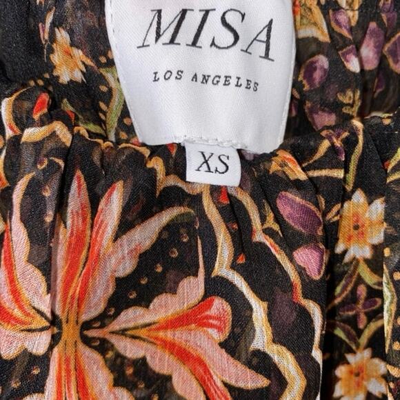 Misa Los Angeles Black Multi Floral Off-the-Shoulder Ruffle Midi Micaela Dress - Picture 6 of 12